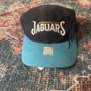 Vintage Jacksonville Jaguars NFL Team Hat Black/Teal SPL 28 Brand Strap Back